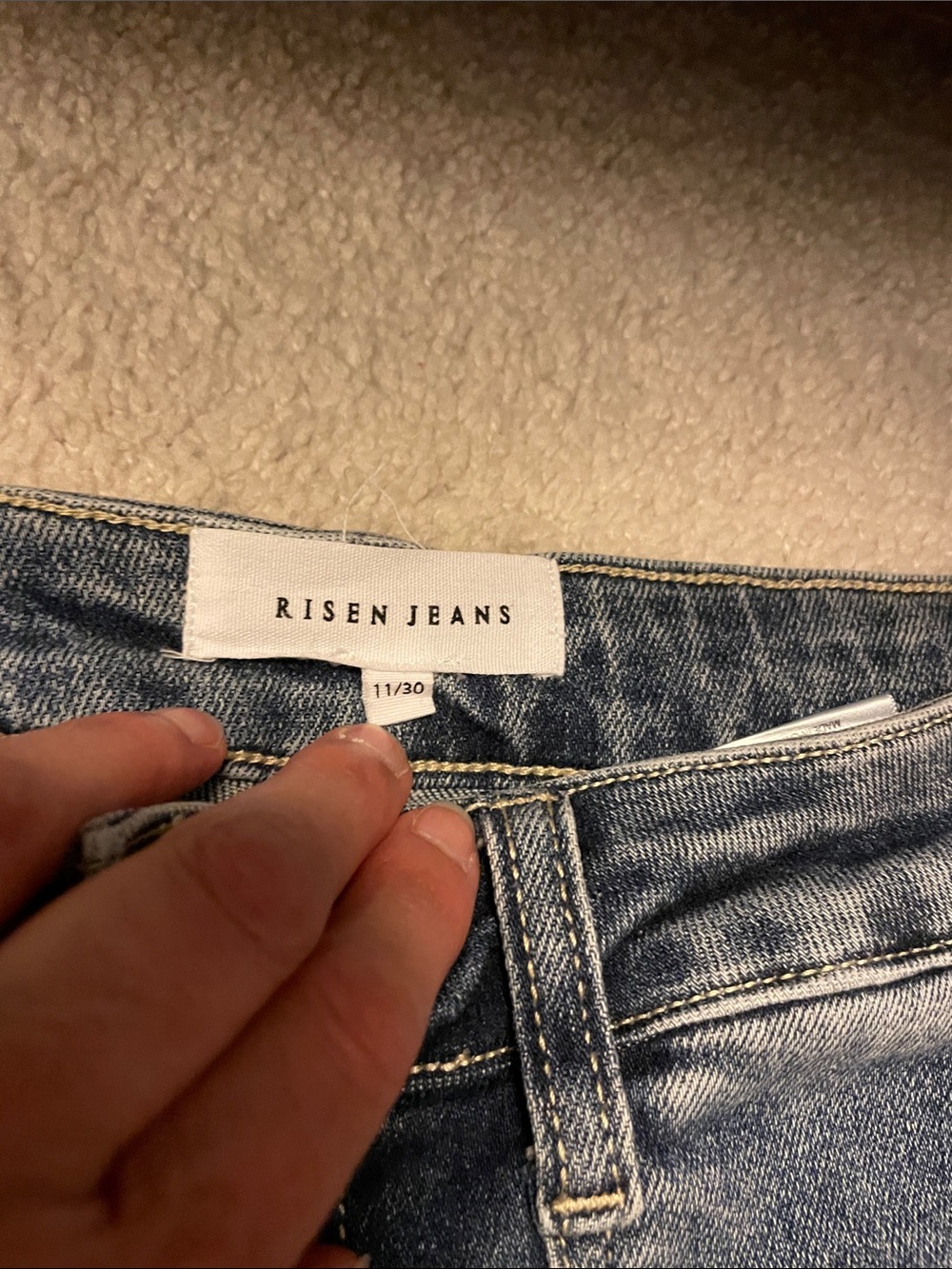 Wide Leg Cargo Jeans in Light Blue - Picture 3 of 8